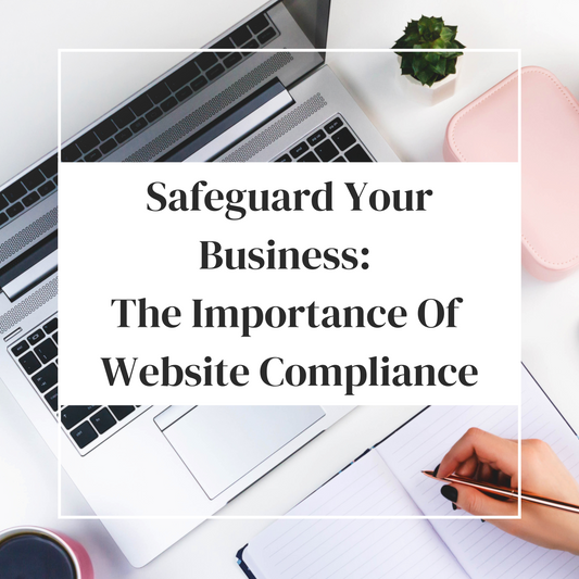 Image depicting key elements of website compliance, including privacy protection, accessibility, and legal guidelines, emphasizing the benefits of using a comprehensive compliance bundle for business success.